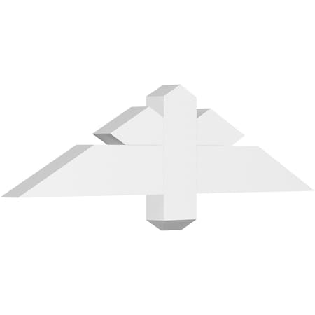 Ekena Millwork Kennewick Architectural Grade PVC Gable Bracket, 36"W x 9"H x 2"D x 4"F, 6/12 Pitch GBP036X09X0204KEN00